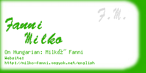 fanni milko business card